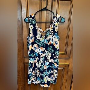 BeBop Blue Floral Romper Size Large